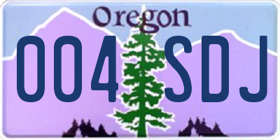 OR license plate 004SDJ