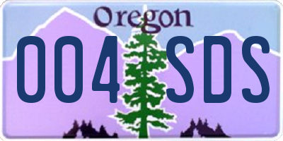 OR license plate 004SDS