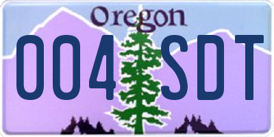 OR license plate 004SDT