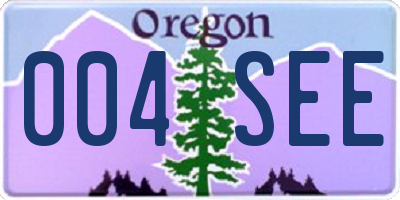 OR license plate 004SEE