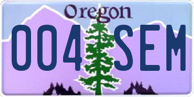 OR license plate 004SEM