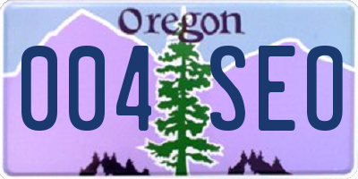 OR license plate 004SEO