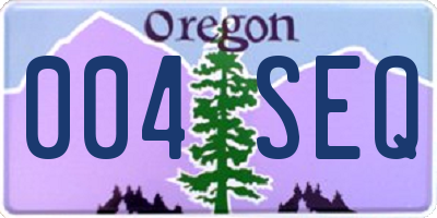 OR license plate 004SEQ