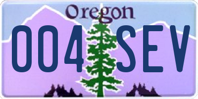 OR license plate 004SEV