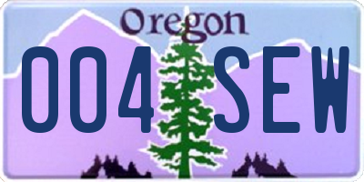 OR license plate 004SEW