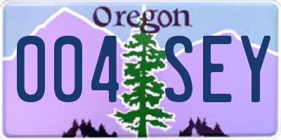 OR license plate 004SEY