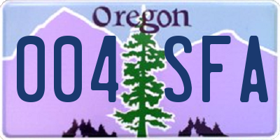 OR license plate 004SFA