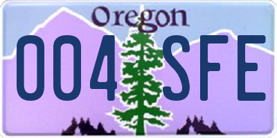 OR license plate 004SFE