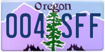 OR license plate 004SFF