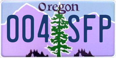 OR license plate 004SFP