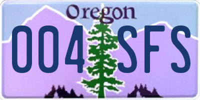 OR license plate 004SFS