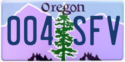 OR license plate 004SFV