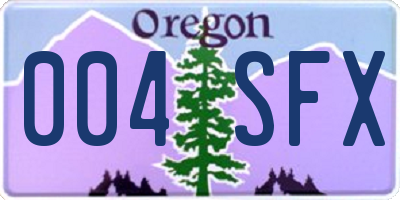 OR license plate 004SFX