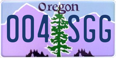 OR license plate 004SGG