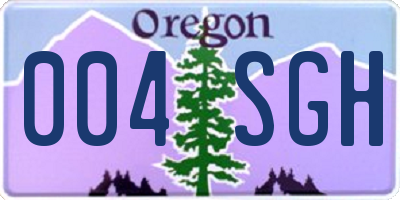 OR license plate 004SGH