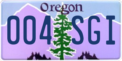 OR license plate 004SGI