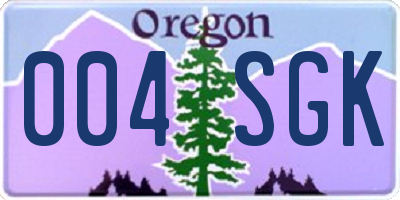 OR license plate 004SGK