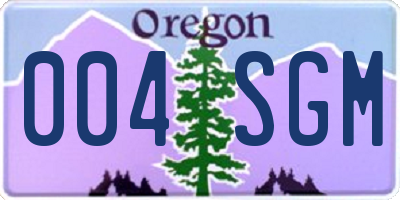 OR license plate 004SGM