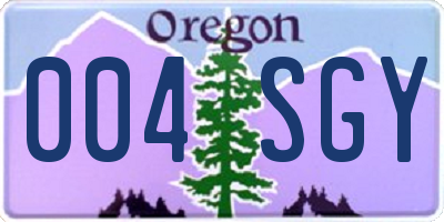 OR license plate 004SGY