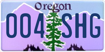OR license plate 004SHG