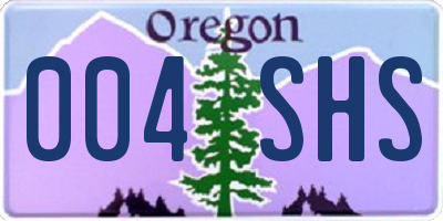 OR license plate 004SHS
