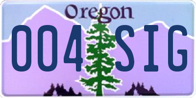 OR license plate 004SIG