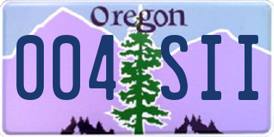 OR license plate 004SII