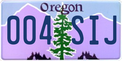 OR license plate 004SIJ