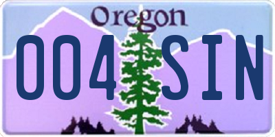 OR license plate 004SIN