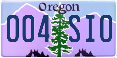 OR license plate 004SIO