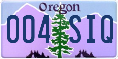 OR license plate 004SIQ