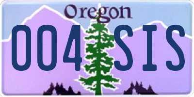 OR license plate 004SIS