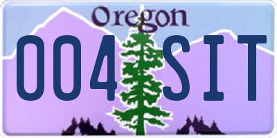 OR license plate 004SIT