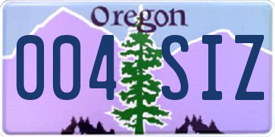 OR license plate 004SIZ