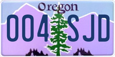 OR license plate 004SJD