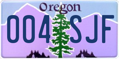 OR license plate 004SJF