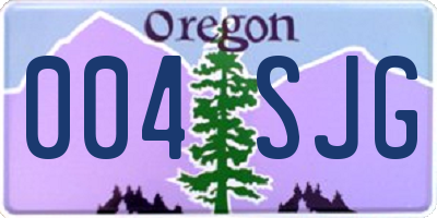 OR license plate 004SJG