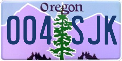OR license plate 004SJK
