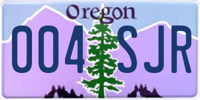 OR license plate 004SJR