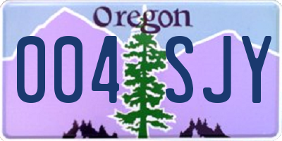 OR license plate 004SJY