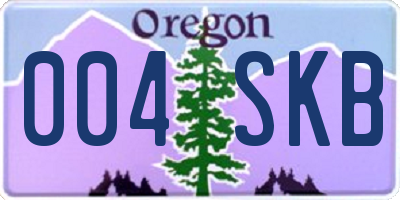 OR license plate 004SKB