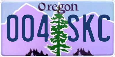OR license plate 004SKC