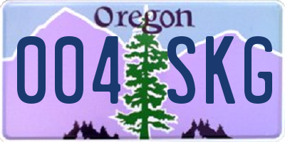 OR license plate 004SKG