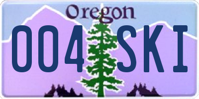 OR license plate 004SKI