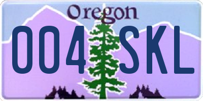 OR license plate 004SKL