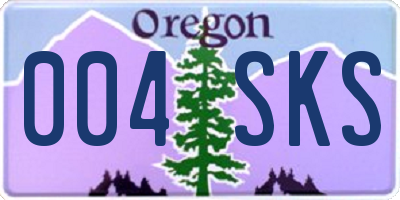 OR license plate 004SKS