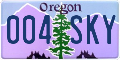 OR license plate 004SKY