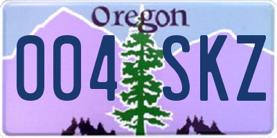 OR license plate 004SKZ