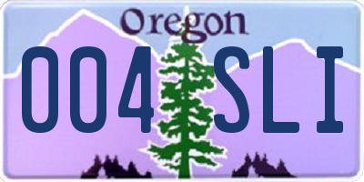OR license plate 004SLI