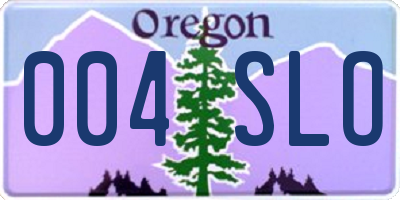 OR license plate 004SLO